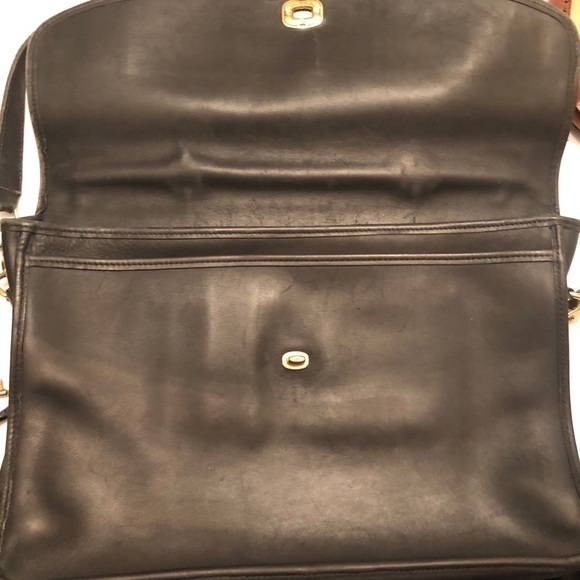 Coach vintage black leather briefcase laptop bag - Picture 4 of 16